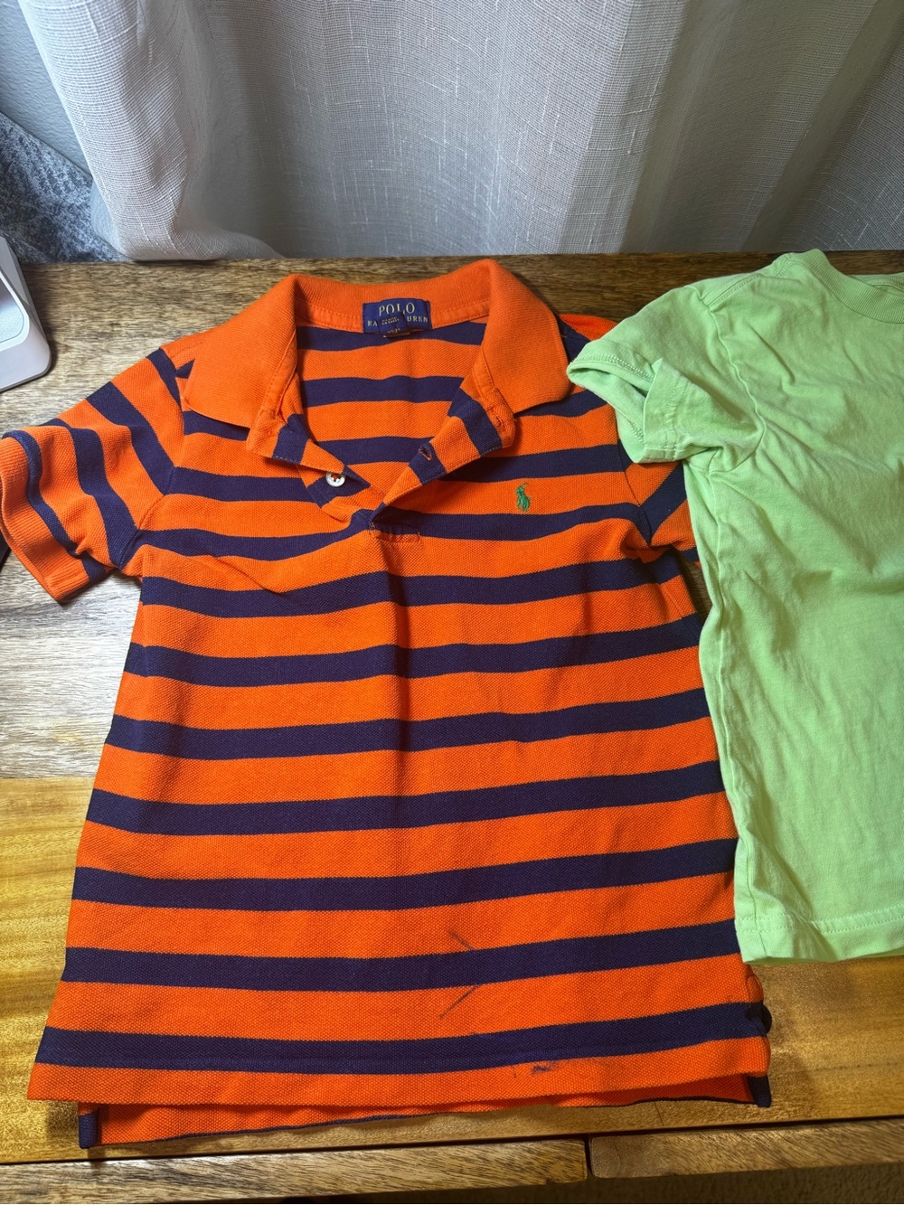 Polo by Ralph Lauren Orange & Navy Striped Kids Polo & neon Ralph Lauren T shirt